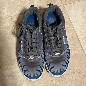Gray and Blue Flame Heelys, boys size 5